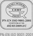 Certyfikat ISO PN-EN ISO 9001:2001